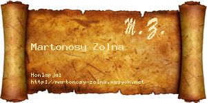 Martonosy Zolna névjegykártya